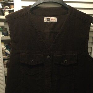 Faded Glory Dark Brown Corduroy Vest Ladies 70s vintage used Great condition